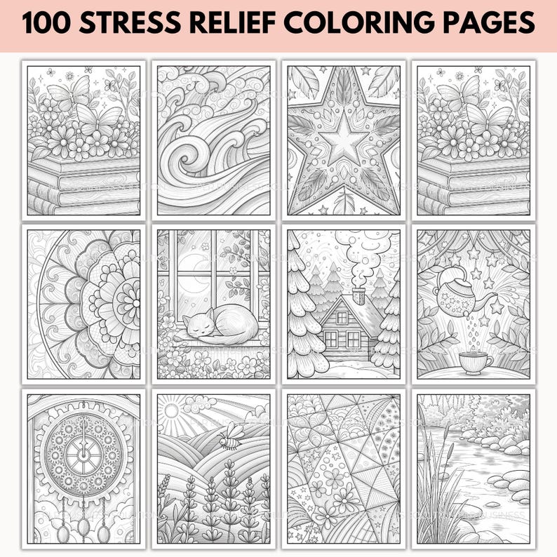 Mental Health Coloring Pages Bundle (PLR) – Mindfulness, Stress Relief, CBT & DBT Printable PDF