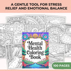 Mental Health Coloring Pages Bundle (PLR) – Mindfulness, Stress Relief, CBT & DBT Printable PDF
