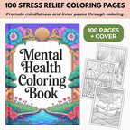 Mental Health Coloring Pages Bundle (PLR) – Mindfulness, Stress Relief, CBT & DBT Printable PDF