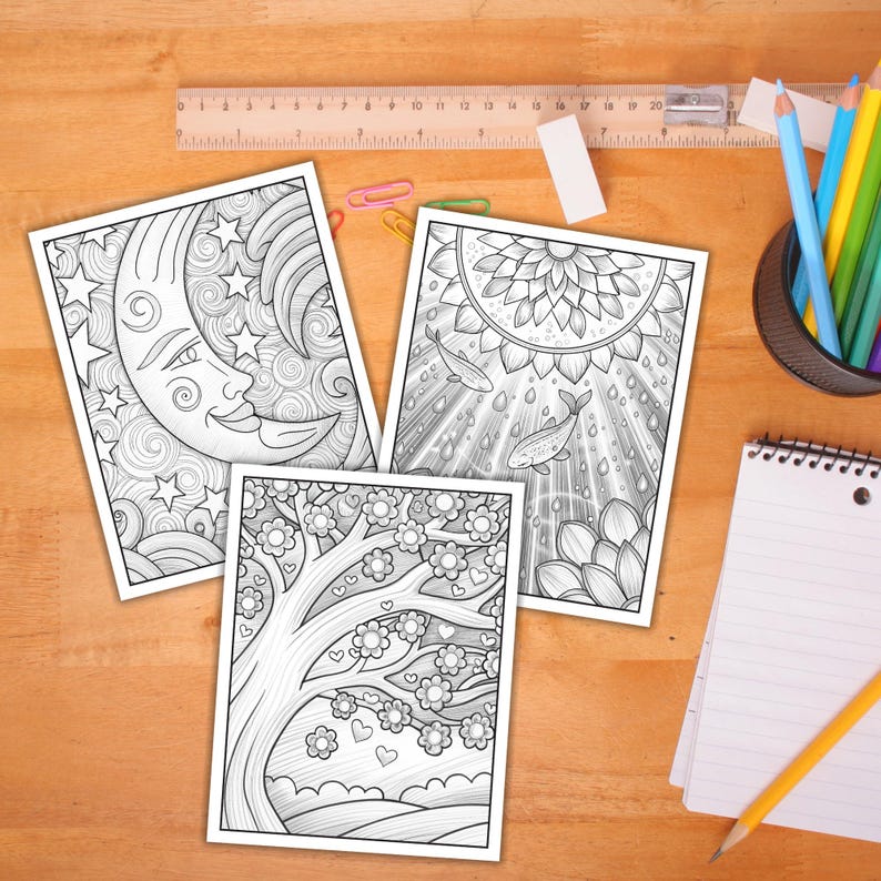 Mental Health Coloring Pages Bundle (PLR) – Mindfulness, Stress Relief, CBT & DBT Printable PDF