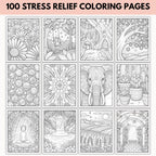 Mental Health Coloring Pages Bundle (PLR) – Mindfulness, Stress Relief, CBT & DBT Printable PDF