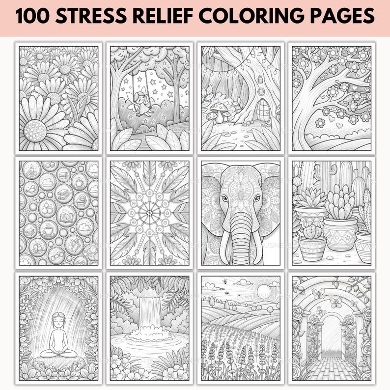 Mental Health Coloring Pages Bundle (PLR) – Mindfulness, Stress Relief, CBT & DBT Printable PDF
